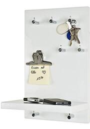 HAKU Key Rack Key Rack Key Organizer keyholder Chrome White MDF - Dimensions: W 25 cm x H 40 cm x D 17 cm Style: Modern