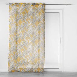 Douceur d'Intérieur, 140 x 240 cm Isibelle Yellow Sandblasted Printed Eyelet Curtain