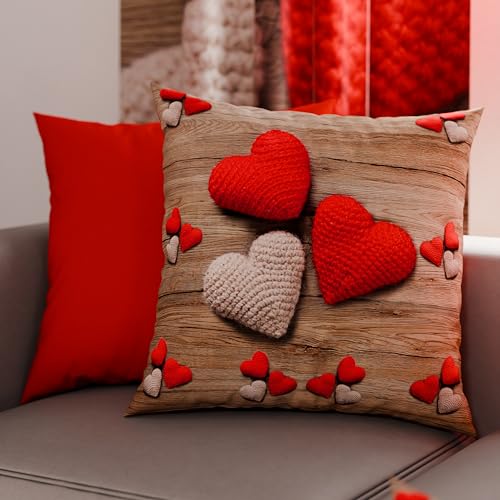 PETTI Artigiani Italiani - Pair of Pillow Cases 60 x 60 cm in Microfibre, Pillows for Bedroom Furniture, Sofa, Living Room, Set of 2 Cushion Covers, Heart Pillowcase, 100% Made in Italy