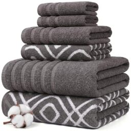Amrapur Pacific Coast Textiles 6 Pc Yarn Dyed Towel Oxford Ash Grey, 6-Piece