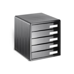 Rotho, Timeless, Office box with 5 drawers, Plastic (PS) BPA anthracite, 34,5 x 29,0 x 32,0 cm