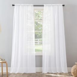 "No. 918 Rod Pocket Curtain Panel, Fabric, White, 51"" W x 84"" L (Pack of 1)"