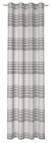 Deko Trends Tab-top curtain, Polyester, Platinum, 245 x 140 cm