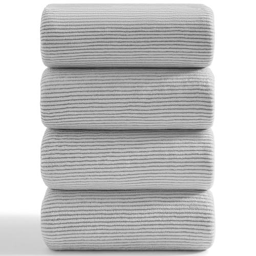 "4 Piece Bath Towel Set 35""x70""Oversized Bath Towel for Bathroom Ultra Soft Fluffy Extra Large Bath Sheet Luxury Premium Bathroom Towel Highly Absorbent Quick Dry Shower Towel for Hotel Spa,Grey"