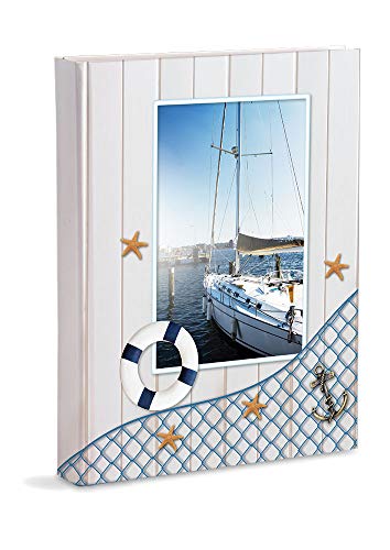 Mareli Photo Album 23 x 30 cm with 30 Sheets (60 Pages) White with Tissue and Cover in Cover with Matte Laminated Finish, Sea