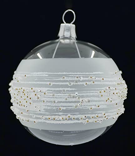 Set of 6 ornamental balls (Ø 7 cm) in hand-blown glass for Christmas tree