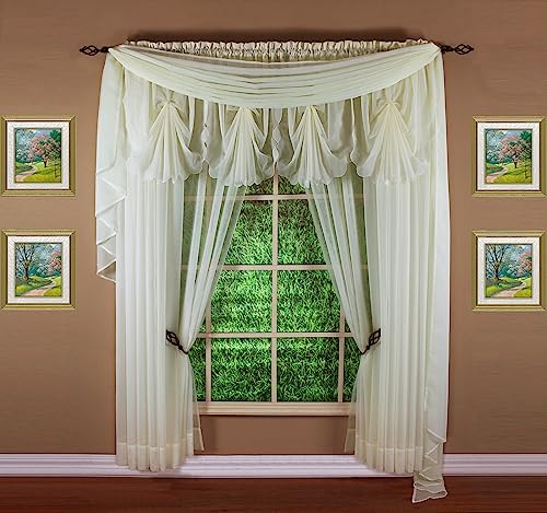 "Today's Curtain Emelia Original Voile Panel 120"", Ecru, 60"" W x 120"" L"
