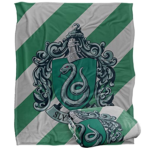 HARRY POTTER Slytherin Crest 4 Officially Licensed Silky Touch Super Soft Throw Blanket 152 x 127 cm