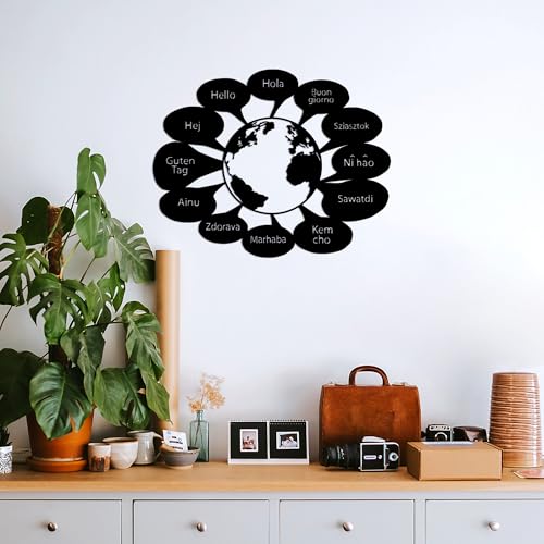 Stylish Black Decorative Metal Wall Accessory, 55 x 70 cm, 100% Metal, 1.5 mm Thickness, Perfect for Modern Home Decor & Unique Wall Art