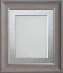 Frame Company Drummond Gunmetal Grey Photo Frame, Silver Mount, 9x7 for 7x5 inch, fitted with perspex