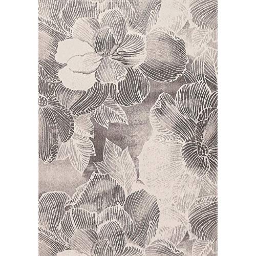 Homemania Printed Line Flowers Rug, Multi-Colour, Micro Polyamide, 80 x 200 cm