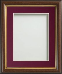 Frame Company Eldridge Mahogany 9x7 Frame, Plum Mount for 7x5
