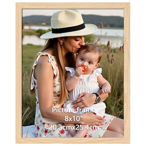 Ditwis 8x10 Photo Frame Wood Colour, Modern Natural Picture Frame for Living Room, Bedroom and Office, Wall or Desk Display