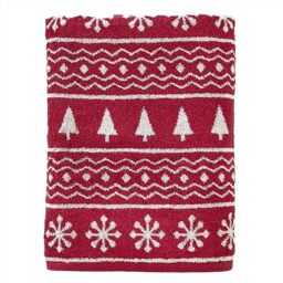 SKL Home Winter Fair Isle Bath Towel, Red
