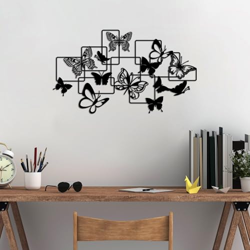 Stylish Black Decorative Metal Wall Accessory, 70 x 40 cm, 100% Metal (1.5 mm Thick), Easy Wall Mounting, Perfect for Modern Home Decor