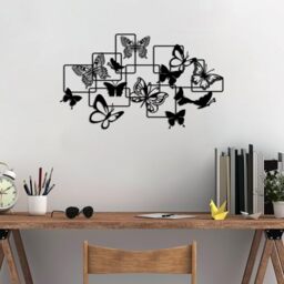 Stylish Black Decorative Metal Wall Accessory, 70 x 40 cm, 100% Metal (1.5 mm Thick), Easy Wall Mounting, Perfect for Modern Home Decor