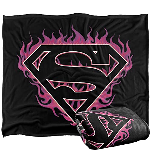 SUPERMAN Fuchsia Flames Officially Licensed Silky Touch Super Soft Throw Blanket 152 x 127 cm