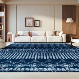 Safavieh Boho Rug for Living Room, Dining Room, Bedroom - Tulum Collection, Short Pile, in Ivory and Turquoise, 91 X 152 cm
