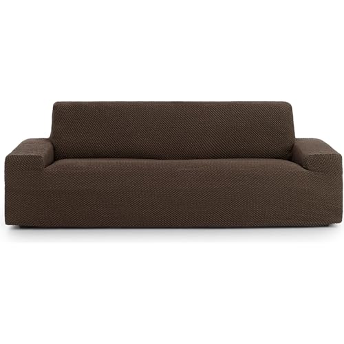 ECOMMERC3 Universal and Versatile 3 Seater Sofa Cover ??? Brown Protective Sofa Cover Easy to Install for Back, Seat and Arms