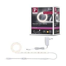 Paulmann 78955 LED Strip SimpLED Power 1.5m with Cord dimmer 1100lm/m incl. 1x17 Watt IP44 dimmable Lighting Strip White Light Strip Plastic LED Strip 3000 K