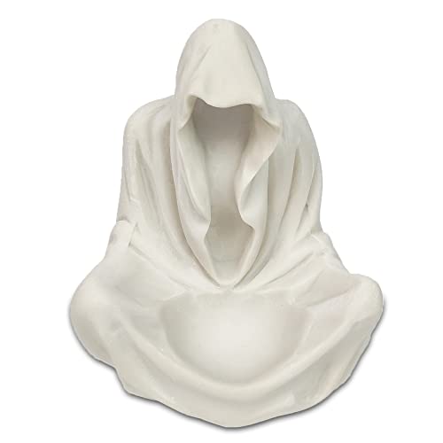 OmyLens White Goth Wizard Crystal Ball Stand Sphere Display, Natural Healing Feng Shui Glass Orb Holder Base Statue Decoration, for 30mm-50mm Sphere