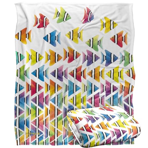 Jq Licensing - Royce Mcclure Zig Zag Tropical Fish Silky Touch Super Soft Throw Blanket 152 X 127 Cm