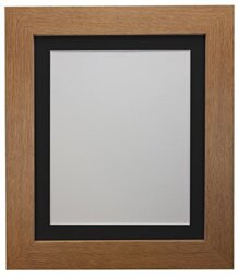 FRAMES BY POST London Picture, Photo and Poster Frame, Plastic Glass, Oak with Black Mount, 30 x 24 Inches Image Size A2