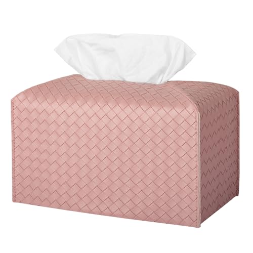 Zoocatia Modern Pink Faux Leather Rectangle Tissue Box Cover Holder Dispenser