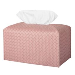 Zoocatia Modern Pink Faux Leather Rectangle Tissue Box Cover Holder Dispenser