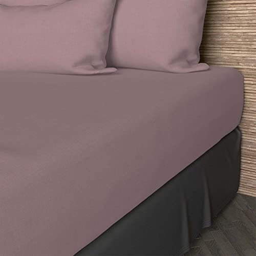 Soleil d'ocre, Fitted Sheet, Cotton, 57 Threads, Pink, 160 x 200 cm