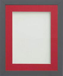 Frame Company Allington Grey Photo Frame with Red Mount, 9x7 for 8x6 inch, fitted with perspex