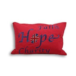 Paoletti Faith Polyester Cushion, Red, 35 x 50cm