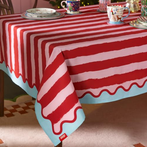 Eleanor Bowmer Stripe Cotton 137x229cm Table Cloth Red