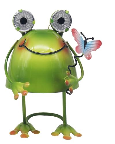 Lesser & Pavey Bright Eyes Frog Solar Led Outdoor Lights For Garden Decorations - Decorative & Durable Garden Leds For All Seasons - Waterproof Solar Lights For Pathways, Patios, Fences, and Walls