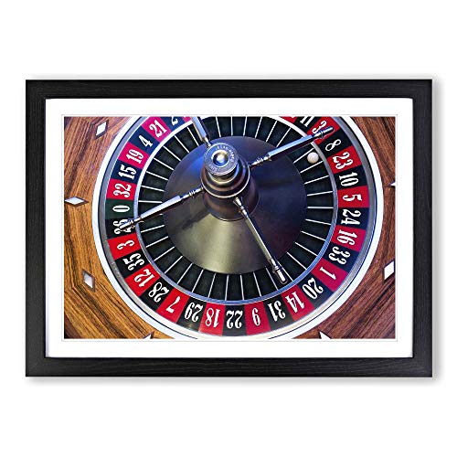 Roulette Table Black and Red Framed Print - A2 Black Framed Wall Art - Ready to Hang - Modern Nature Picture - Living Room Bedroom Lounge Office