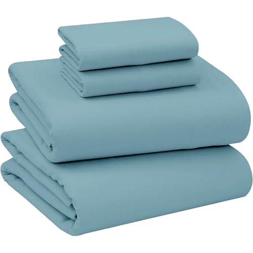 Briarwood Home 150 GSM Brushed Flannel Deep Pocket Bed Sheet Set, 100% Soft Turkish Cotton - Brushed Flannel Bed Sheets (Full, Stone Blue)