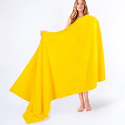 American Soft Linen Oversized Bath Sheet 40x80 Extra Large for Bathroom, 600 GSM 100% Cotton Turkish Jumbo Bathsheet Towels for Adults, Yellow Bath Sheet