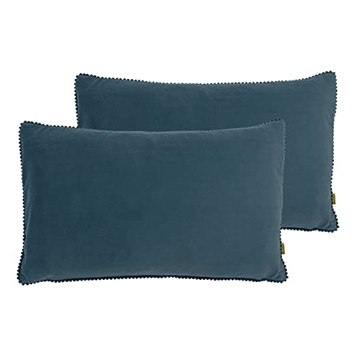 furn. Cosmo Twin Pack Feather Filled Cushions, Blue, 30 x 50cm