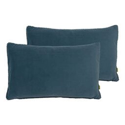 furn. Cosmo Twin Pack Feather Filled Cushions, Blue, 30 x 50cm