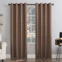 "Sun Zero Columbia 2-Pack Thermal Energy Saving 100% Blackout Grommet Curtain Panel Pair, 50"" x 84"", Cedar"