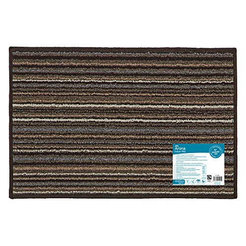JVL Arona Machine Washable Latex Backed Doormat, 40x60cm,Brown