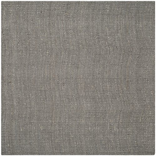 Safavieh Natural Fiber Indoor Hand Made Square Area Rug, Natural Fiber Collection, NF447, in Light Grey, 122 X 122 cm for Living Room, Bedroom or Any Indoor Space