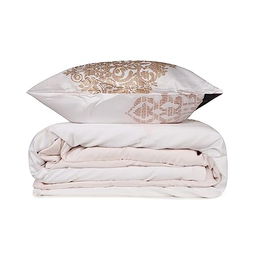 Duvet Cover Set + 1 Pillowcase White Beige Anthracite Cream