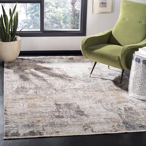 Safavieh Contemporary Rug for Living Room, Dining Room, Bedroom - Dream Collection, Short Pile, in Grey and Green, 152 X 244 cm