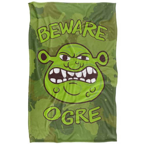 Shrek Beware Ogre Camo Silky Touch Super Soft Throw Blanket 91 x 147 Cm