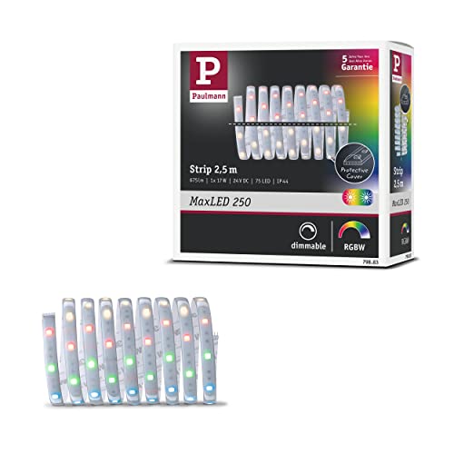 Paulmann 79883 MaxLED 250 LED Strip 2.5m RGBW IP44 Protect Cover incl. 1x16-watt Strip Lighting Strip 3000 K