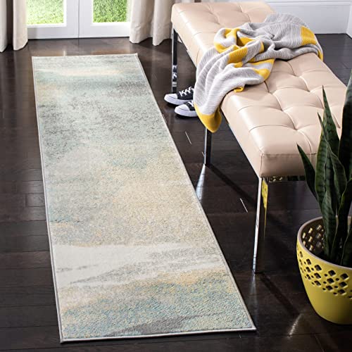 Safavieh Abstract Rug for Living Room, Dining Room, Bedroom - Jasper Collection, Short Pile, in Grey and Gold, 75 x 120 cm