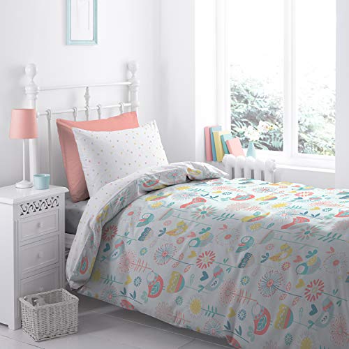Catherine Lansfield Duvet + Pillowcase, 100% Cotton, Multicoloured, 135 x 200 + 80 x 80 cm, 2
