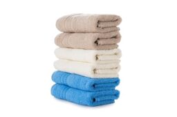 Foutastic Wash Towel Set (6 Pieces) 100% Cotton 30 x 50 cm - 500 g/m² Machine Washable at 40 °C - Elegant Colours Beige, Blue & Cream