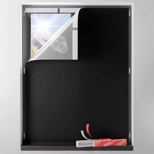 "Sumobaby Blackout Curtains for Bedroom 70""x100"" Portable No Drill Black Out Window Cover with Upgraded Hook&Loop Tapes,100% Blackout Shades,Thermal Insulated Blinds for Bedroom,Nursery(1 Panel,Black)"